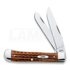 Case Cutlery Trapper Harvest Orange Bone Pocket Knife 7401