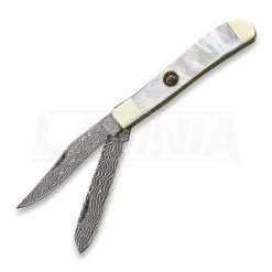 Hen & Rooster Damascus Trapper Pocket Knife, 3 1/2"