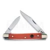 Hen & Rooster Pen Knife Red Smooth Bone Pocket Knife