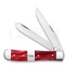 Case Cutlery Red Pearl Kirinite Smooth Trapper Pocket Knife 25270