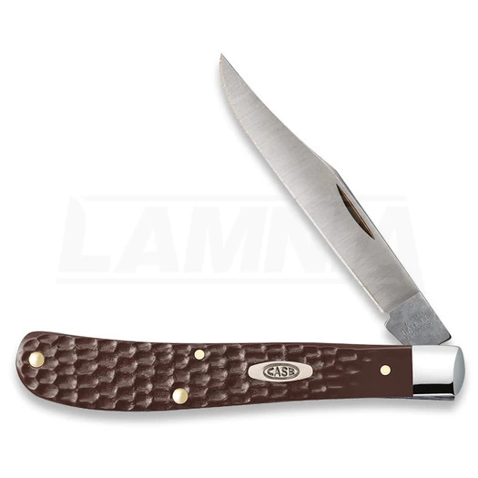 Case Cutlery Slimline Trapper Brown Delrin Pocket Knife 135 - Image 2